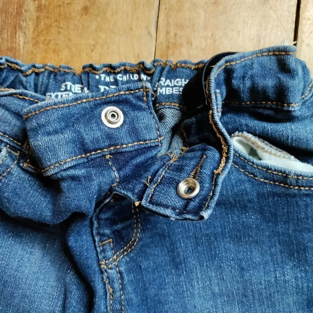 Children's Place 4T straight leg jeans adjustable waist stretch snap close